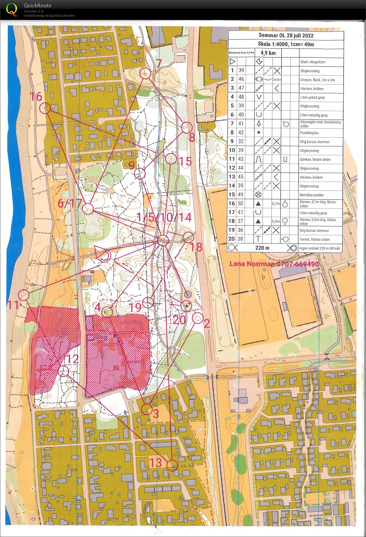 Sommarorientering i Lerberget (2022-07-28)