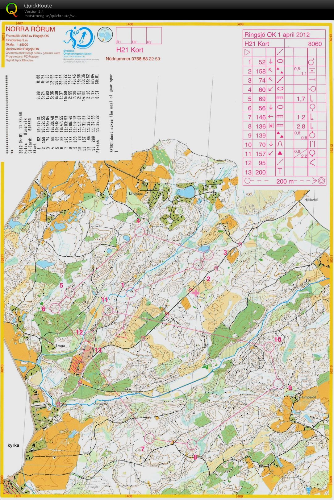 DM Ultralång Skåne + Nationell tävling (2012-04-01)